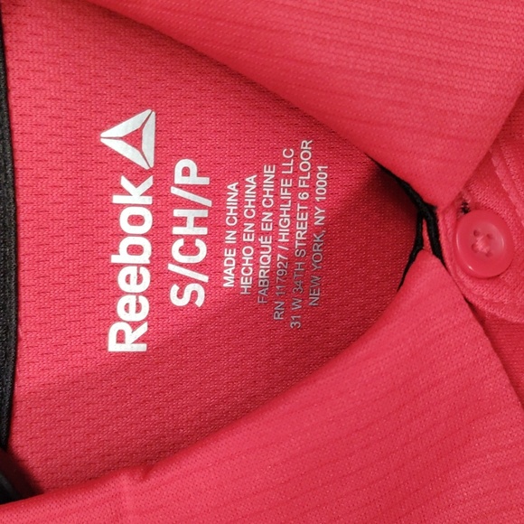 ❤️ Reebok Men SS Perf Polo Neon Red - Picture 3 of 5